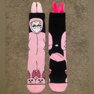 NEW A Christmas Story Ralphie Pink Bunny Knee High Socks